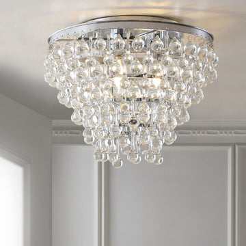 Toronto 16" Metal/Crystal LED Flush Mount - JONATHAN Y